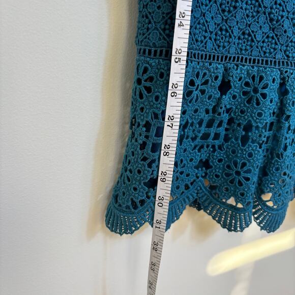 Talbots Eyelet Lace Sheath Dress Size 22W Teal Graceful Cocktail Elegant Holiday - Picture 12 of 14